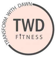 personal trainer logo - transform with dawn